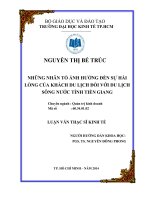 Những nhân tố ảnh hưởng đến sự hài lòng của khách du lịch đối với du lịch sông nước tỉnh tiền giang 