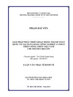Giải pháp phát triển hoạt động thanh toán quốc tế tại ngân hàng nông nghiệp và phát triển nông thôn việt nam chi nhánh chợ lớn 