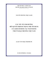 Các yếu tố ảnh hưởng đến quyết định sử dụng thẻ tín dụng của khách hàng tại ngân hàng TMCP ngoại thương việt nam 