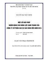 Một số giải pháp nhằm nâng cao năng lực cạnh tranh của công ty cổ phần cao su sao vàng đến năm 2015 