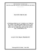 Lãnh đạo phụng sự và động lực phụng sự công tác động đến hiệu suất làm việc của công chức tại uỷ ban nhân dân cấp xã trên địa bàn huyện xuân lộc, tỉnh đồng nai 