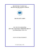 Các yếu tố ảnh hưởng đến việc chấp nhận chính phủ điện tử tại tỉnh bà rịa   vũng tàu 