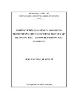 Nghiên cứu mối quan hệ giữa lòng trung thành thương hiệu và các thành phần của giá trị thương hiệu   trường hợp thương hiệu vinaphone 