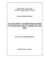 Xây dựng chiến lược kinh doanh cho công ty cổ phần xây dựng số 1 (cofico) đến năm 2020 