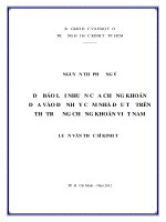 Dự báo lợi nhuận chứng khoán dựa vào độ nhạy cảm nhà đầu tư trên thị trường chứng khoán việt nam , luận văn thạc sĩ 