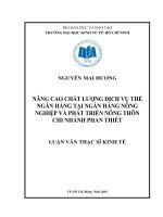Nâng cao chất lượng dịch vụ thẻ ngân hàng tại ngân hàng nông nghiệp và phát triển nông thôn chi nhánh phan thiết 