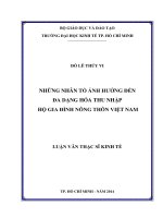 Những nhân tố ảnh hưởng đến đa dạng hóa thu nhập hộ gia đình nông thôn việt nam 