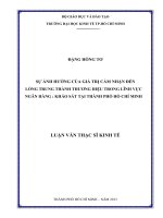 Sự ảnh hưởng của giá trị cảm nhận đến lòng trung thành thương hiệu trong lĩnh vực ngân hàng, hhảo sát tại TP HCM 
