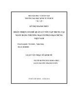 Hoàn thiện cơ chế quản lý vốn tập trung tại ngân hàng thương mại cổ phần đại chúng việt nam 