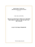 Một số giải pháp hoàn thiện quản trị kênh phân phối của công ty SKF tại việt nam đến năm 2015 
