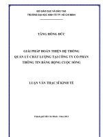 Giải pháp hoàn thiện hệ thống quản lý chất lượng tại công ty cổ phần thông tin băng rộng cuộc sống , luận văn thạc sĩ 