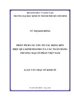 Phân tích các yếu tố tác động đến hiệu quả kinh doanh của các ngân hàng thương mại cổ phần việt nam 