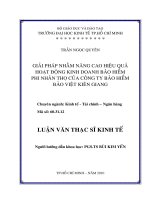 Giải pháp nâng cao hiệu quả hoạt động kinh doanh bảo hiểm phí nhân thọ của công ty bảo hiểm bảo việt kiên giang 