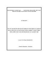 Yếu tố ảnh hưởng đến quyết định gửi tiết kiệm của khách hàng nông dân tại ngân hàng nông nghiệp và phát triển nông thôn việt nam chi nhánh mỏ cày nam bến tre​ 