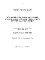 Một số giải pháp tăng cường năng lực cạnh tranh của công ty cổ phần nhựa tân tiến giai đoạn 2015   2017 