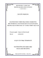 Giải pháp hoàn thiện hoạt động marketing đối với dịch vụ ngân hàng bán lẻ tại ngân hàng thương mại cổ phần đầu tư và phát triển việt nam 