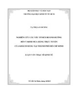 Nghiên cứu các yếu tố ảnh hưởng đến ý định mua hàng trực tuyến của khách hàng tại tp  HCM 