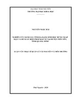 Nghiên cứu đánh giá tính đa dạng sinh học rừng ngập mặn và đề xuất biện pháp bảo vệ tại huyện tiên yên, tỉnh quảng ninh 