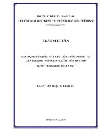 Tác động của đầu tư trực tiếp nước ngoài và chất lượng vốn con người đến quy mô kinh tế ngầm ở việt nam 