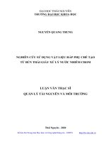 Nghiên cứu sử dụng vật liệu hấp phụ chế tạo từ bùn thải giấy xử lý nước nhiễm CROM 