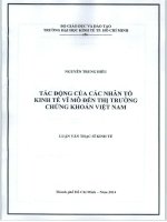 Tác động của các nhân tố kinh tế vĩ mô đến thị trường chứng khoán việt nam 