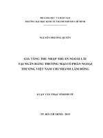 Gia tăng thu nhập thuần ngoài lãi tại ngân hàng thương mại cổ phần ngoại thương việt nam chi nhánh lâm đồng 
