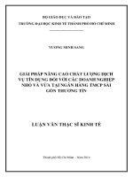Giải pháp nâng cao chất lượng dịch vụ tín dụng đối với các doanh nghiệp nhỏ và vừa tại ngân hàng TMCP sài gòn thương tín 