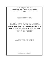 Giải pháp nâng cao sự hài lòng của khách hàng đối với chất lượng dịch vụ bán hàng tại các cửa hàng xăng dầu của PV OIL phú yên 