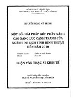 Một số giải pháp góp phần nâng cao năng lực cạnh tranh của ngành du lịch tỉnh bình thuận đến năm 2010 , luận văn thạc sĩ 