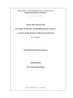 Factors affecting entrepreneurial intent, a study of business students in vietnam 