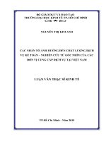 Các nhân tố ảnh hưởng đến chất lượng dịch vụ kế toán – nghiên cứu từ góc nhìn của các đơn vị cung cấp dịch vụ tại việt nam 