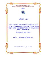 Một số giải pháp tăng cường năng lực cạnh tranh của công ty cổ phần nhựa bình minh với sản phẩm ống nhựa dân dụng giai đoạn 2009   2015 