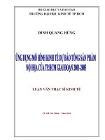 Ứng dụng mô hình toán kinh tế dự báo tổng sản phẩm nội địa của tp  HCM giai đoạn 2001 2005 