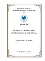 Tác động của nợ nước ngoài đến tăng trưởng kinh tế việt nam 
