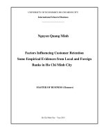 Factors influencing customer retention some emprical evidences from local and foreign banks in ho chi minh city 