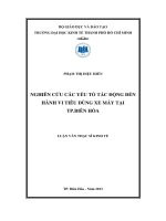 Nghiên cứu các yếu tố tác động đến hành vi tiêu dùng xe máy tại TP biên hòa 
