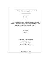 Customer loyalty in vietnams hotel industry, the role of service quality, customer satisfaction, hotel image and customer delight 