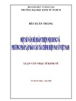 Một số vấn đề hoàn thiện nội dung và phương pháp lập báo cáo tài chính hiện nay ở việt nam  luận văn thạc sĩ 