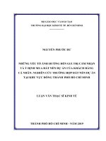 Những yếu tố ảnh hưởng đến giá trị cảm nhận và ý định mua đất nền dự án của khách hàng cá nhân nghiên cứu trường hợp đất nền dự án tại khu vực đông thành phố hồ chí minh 