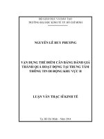 Vận dụng thẻ điểm cân bằng đánh giá thành quả hoạt động tại trung tâm thông tin di động khu vực II 