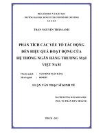 Phân tích các yếu tố tác động đến hiệu quả hoạt động của hệ thống ngân hàng thương mại việt nam 
