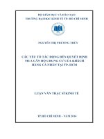 Các yếu tố tác động đến quyết định mua căn hộ chung cư của khách hàng cá nhân tại thành phố hồ chí minh 
