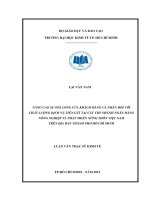 Nâng cao sự hài lòng của khách hàng cá nhân đối với chất lượng dịch vụ tiền gửi tại các chi nhánh ngân hàng nông nghiệp và phát triển nông thôn việt nam trên địa bàn thành phố hồ chí minh 