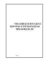 Giải pháp nâng cao hiệu quả sử dụng và quản lý nguồn vốn đầu tư nước ngoài tại việt nam trong giai đoạn 2011 2015 