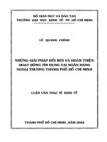 Giải pháp đổi mới và hoàn thiện hoạt động tín dụng tại ngân hàng ngoại thương thành phố hồ chí minh , luận văn thạc sĩ 