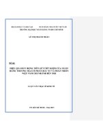 Hiệu quả huy động tiền gửi tiết kiệm của ngân hàng thương mại cổ phần đầu tư và phát triển việt nam chi nhánh bến tre​ 