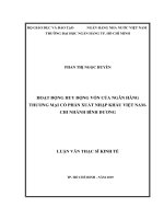 Hoạt động huy động vốn của ngân hàng thương mại cổ phần xuất nhập khẩu việt nam   chi nhánh bình dương​ 