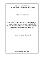 Giải pháp nâng cao chất lượng dịch vụ tín dụng cho doanh nghiệp nhỏ và vừa tại ngân hàng TMCP đầu tư và phát triển việt nam   chi nhánh nam đồng nai 