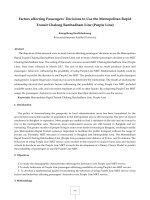 Factors affecting passengers’ decisions to use the metropolitan rapid transit chalong ratchadham line (purple line) 