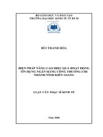 Biện pháp nâng cao hiệu quả hoạt động tín dụng ngân hàng công thương chi nhánh tỉnh kiên giang 
